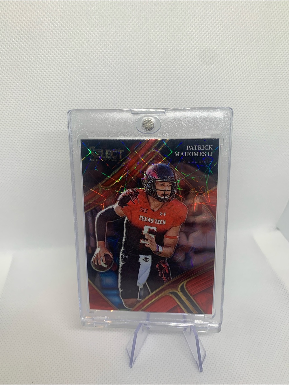 Patrick Mahomes Texas Tech Red Raiders Panini Draft Picks Red Laser Prizm Mint!